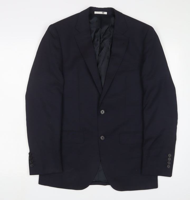 Cambridge Mens Blue Wool Jacket Suit Jacket Size 38 Regular