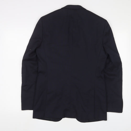 Cambridge Mens Blue Wool Jacket Suit Jacket Size 38 Regular