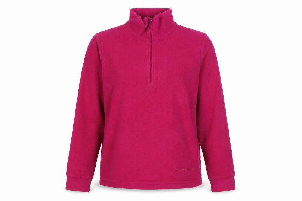Front view of F.LLI Campagnolo women’s pink polyester pullover sweatshirt, size UK 12, zip - logo, embroidered