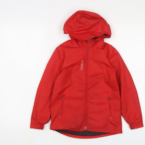 Kipsta Boys Red Jacket Size 5-6 Years Zip - Logo