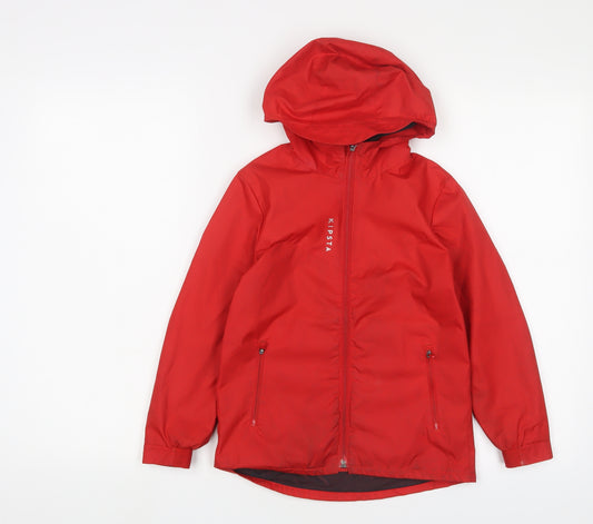 Kipsta Boys Red Jacket Size 5-6 Years Zip - Logo