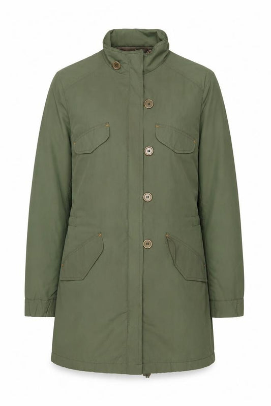 Front view of Red Herring women’s green jacket, size UK 12, zip