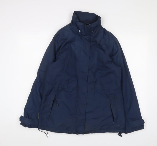 Mountain Warehouse Womens Blue Rain Coat Coat Size 10 Zip - Logo