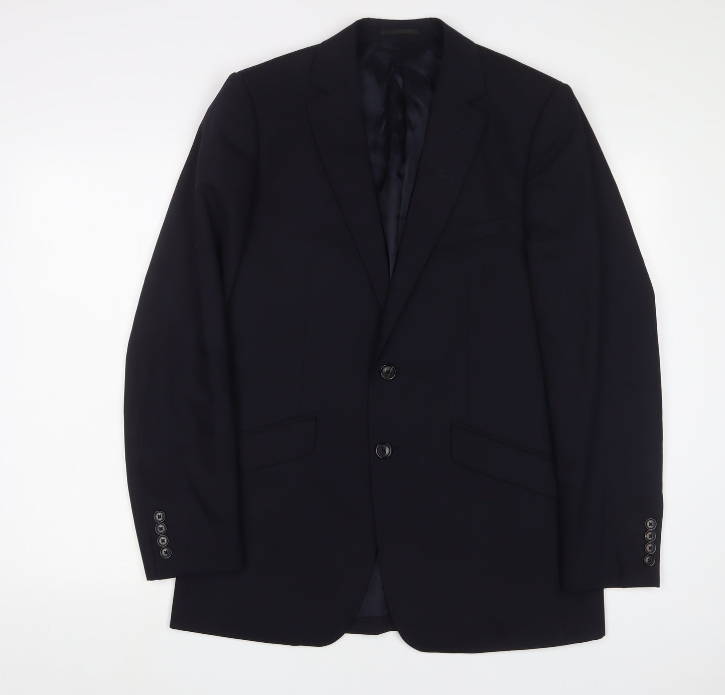 Reiss Mens Blue Wool Jacket Suit Jacket Size 38 Regular