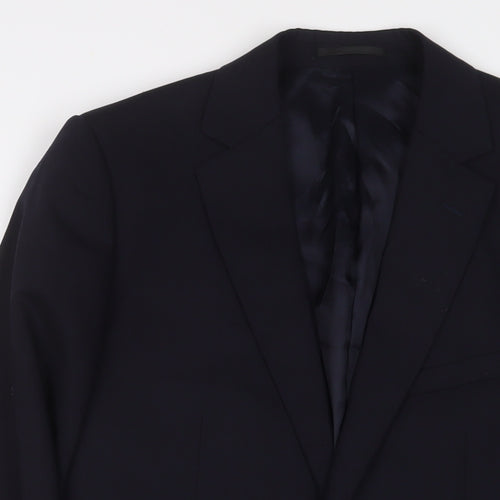 Reiss Mens Blue Wool Jacket Suit Jacket Size 38 Regular