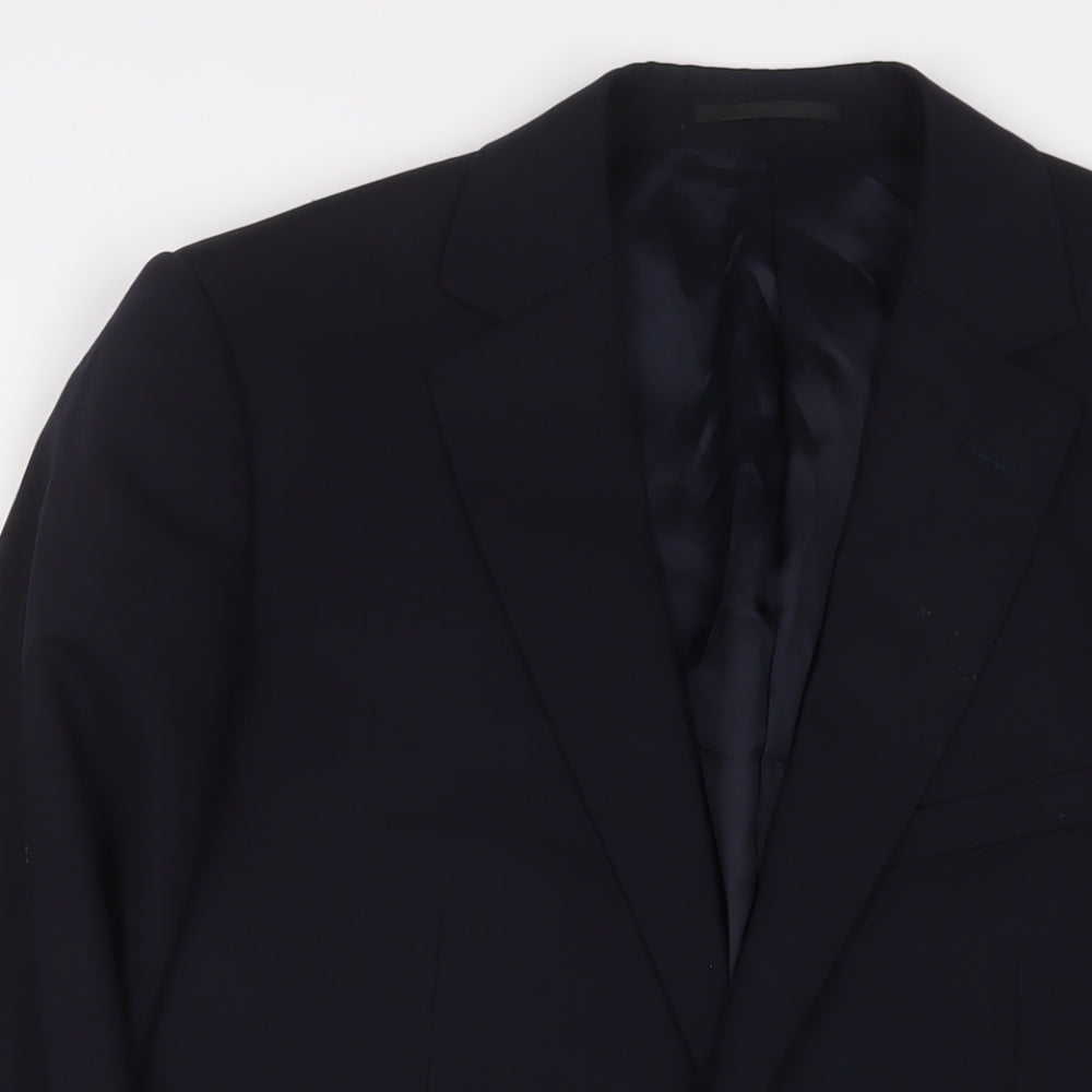 Reiss Mens Blue Wool Jacket Suit Jacket Size 38 Regular