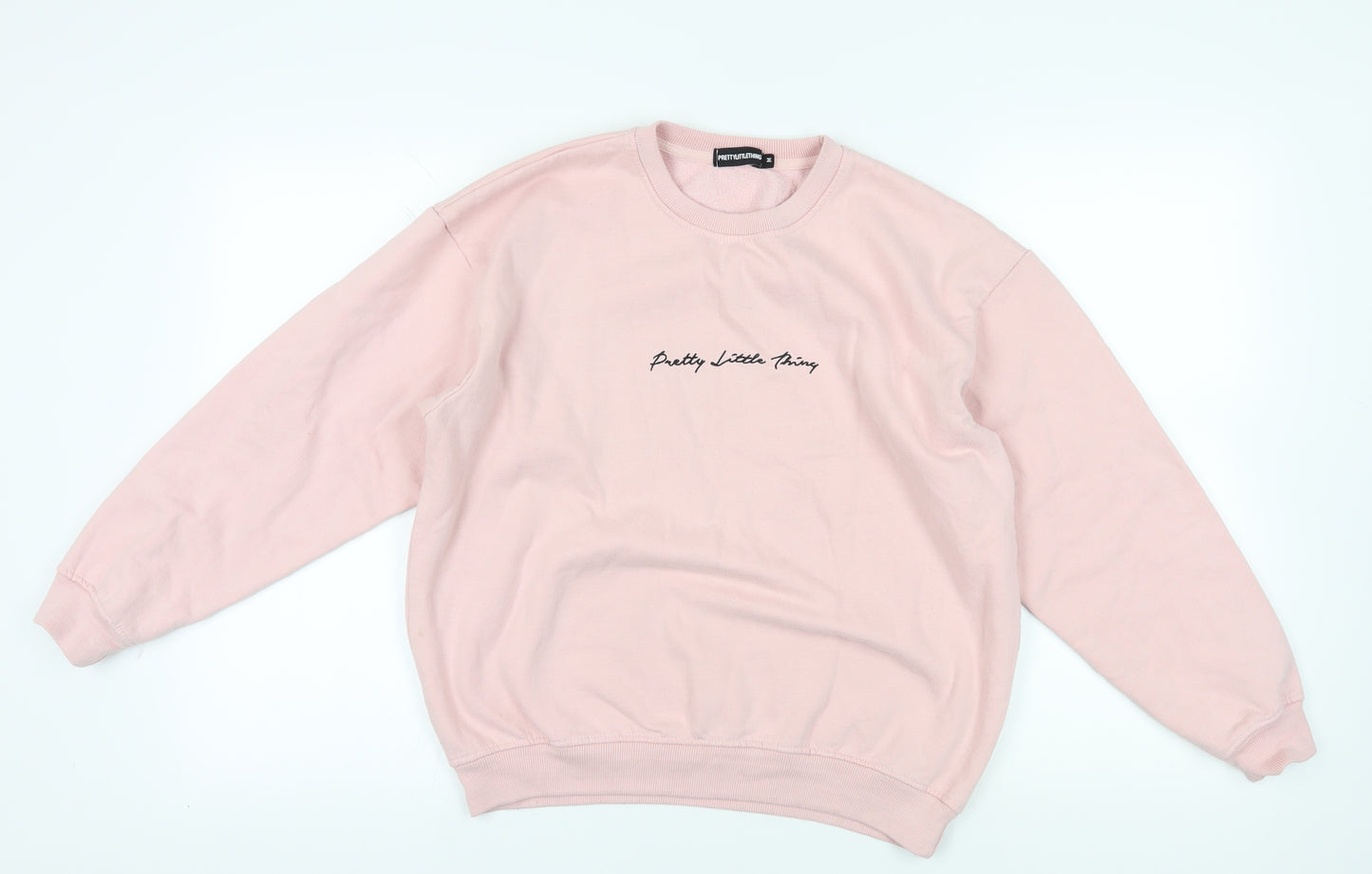 PrettyLittleThing Pink Pullover Logo Sweatshirt M