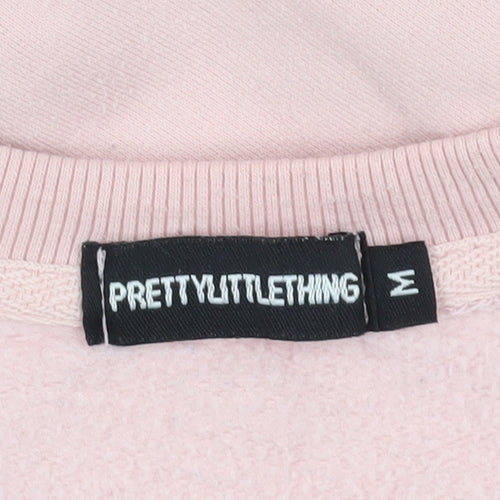 PrettyLittleThing Pink Pullover Logo Sweatshirt M