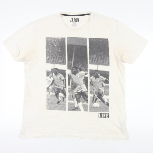 Marks & Spencer White XL Retro Sports T-Shirt