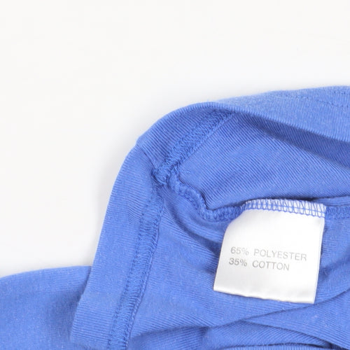 Fabrizio Blue Wrap V-Neck T-Shirt Large