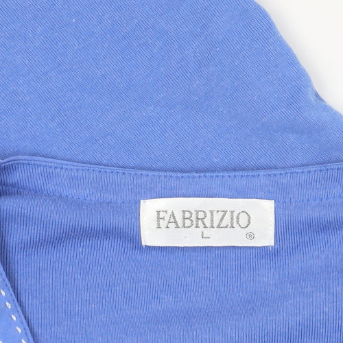 Fabrizio Blue Wrap V-Neck T-Shirt Large