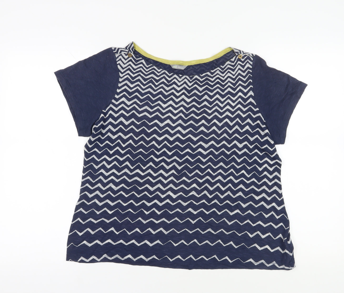 Marks and Spencer Blue Geometric T-Shirt Size 18