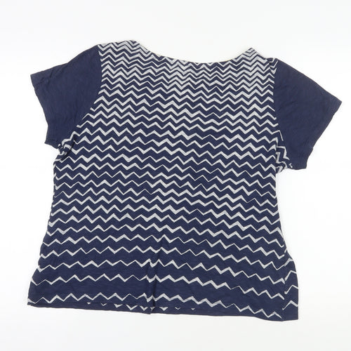 Marks and Spencer Blue Geometric T-Shirt Size 18