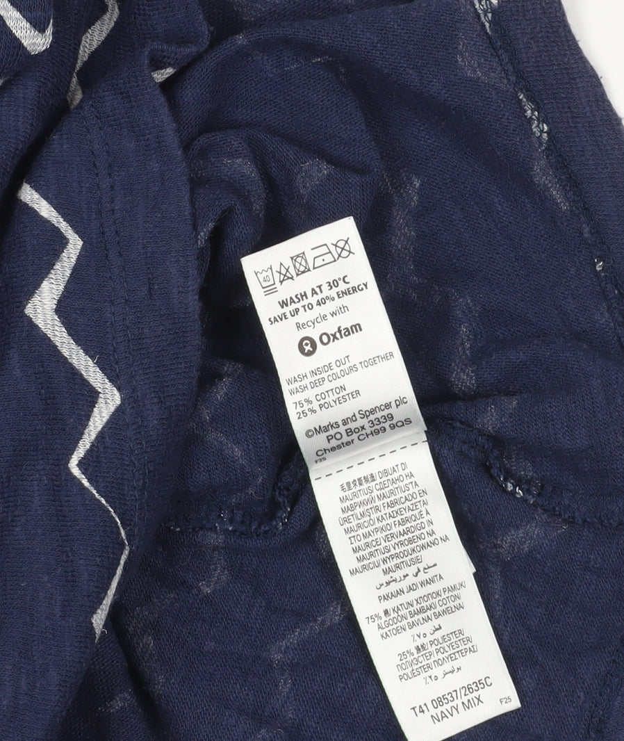 Marks and Spencer Blue Geometric T-Shirt Size 18