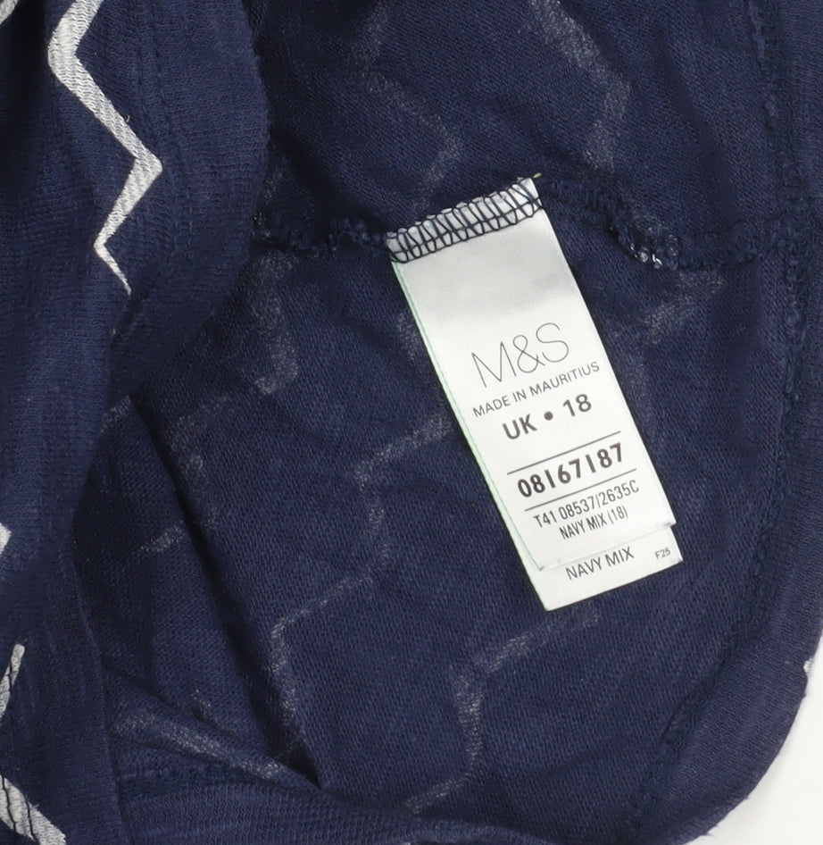 Marks and Spencer Blue Geometric T-Shirt Size 18