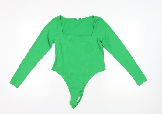 H&M Green Long Sleeve Bodysuit Size 12