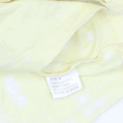 Messy Bun Yellow Cropped T-Shirt - Size S