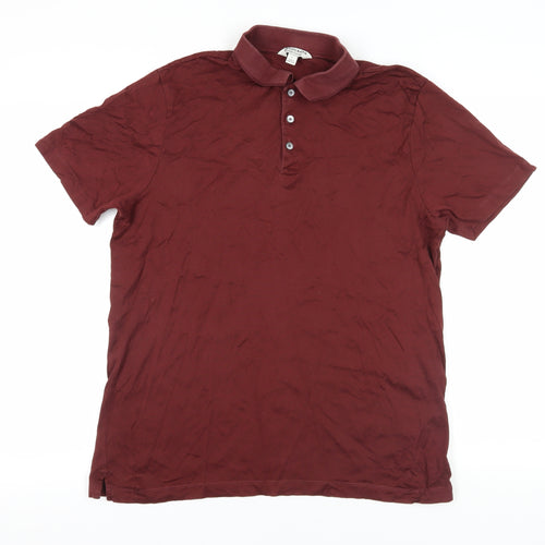 Marks and Spencer Burgundy Polo Shirt, Men's Large