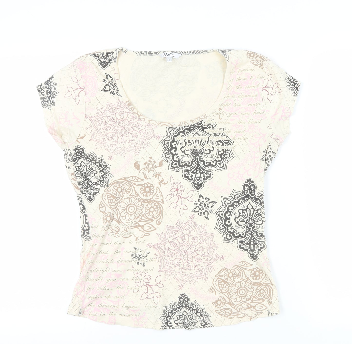 M&Co Multicoloured Floral Jersey T-Shirt, Size M