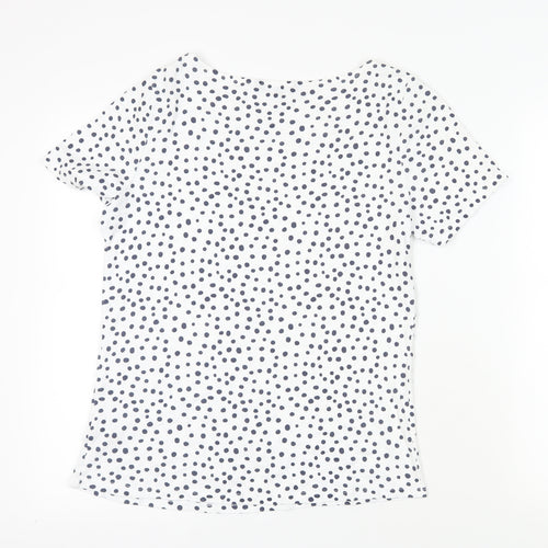 Bonmarché White Polka Dot T-Shirt Boat Neck Size 16