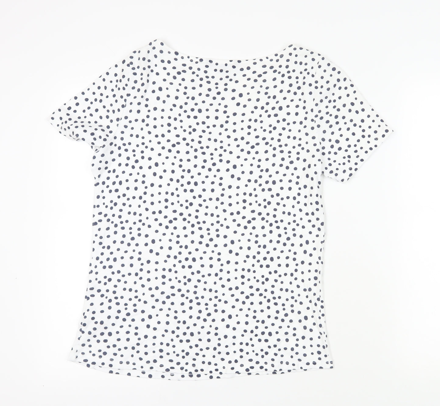 Bonmarché White Polka Dot T-Shirt Boat Neck Size 16