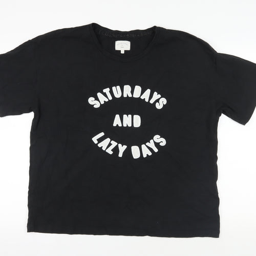 Next Black Cotton T-Shirt Size 12 Casual Wear