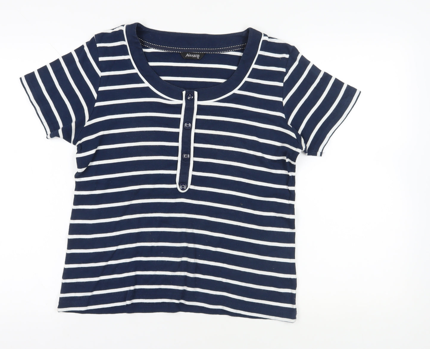 Alexara Blue Striped T-Shirt, Size 16, Casual, Women