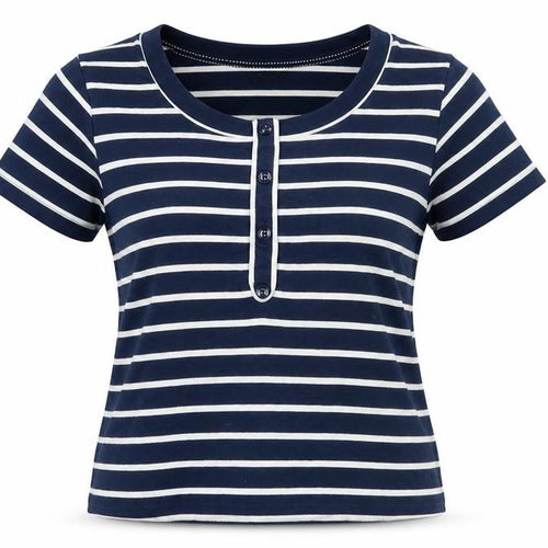 Alexara Blue Striped T-Shirt, Size 16, Casual, Women