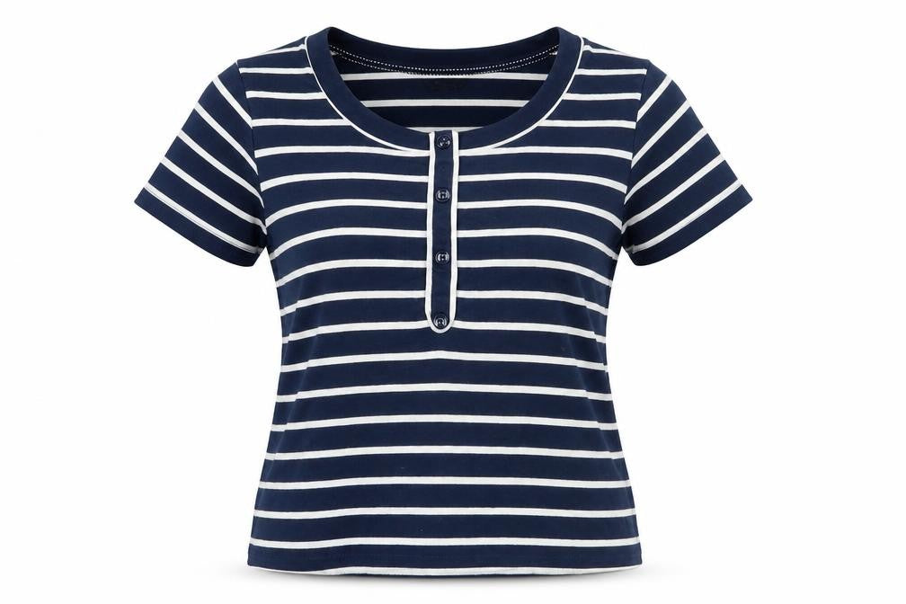 Alexara Blue Striped T-Shirt, Size 16, Casual, Women
