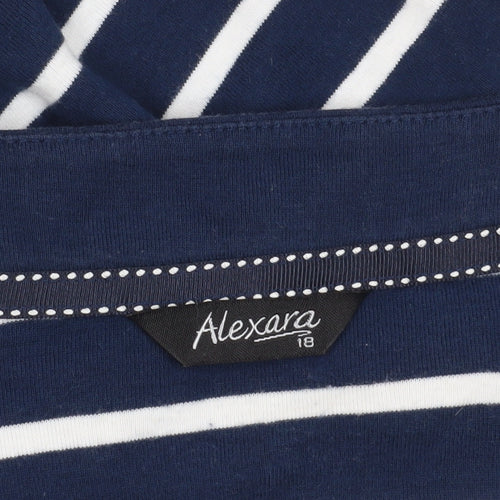 Alexara Blue Striped T-Shirt, Size 16, Casual, Women