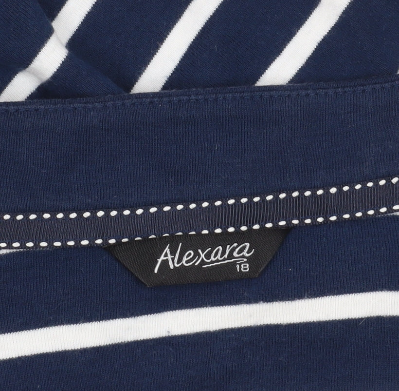 Alexara Blue Striped T-Shirt, Size 16, Casual, Women