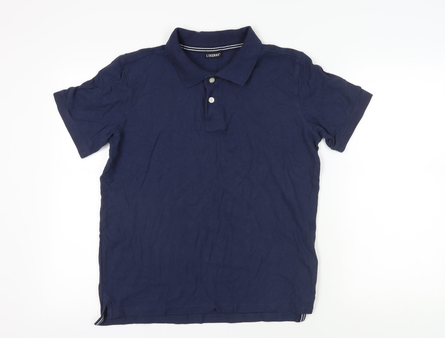 LIVERGY Blue Cotton Polo Shirt - Size L - Casual & Stylish