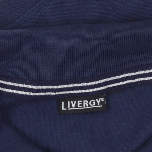 LIVERGY Blue Cotton Polo Shirt - Size L - Casual & Stylish