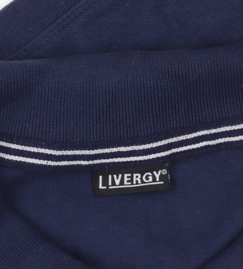 LIVERGY Blue Cotton Polo Shirt - Size L - Casual & Stylish