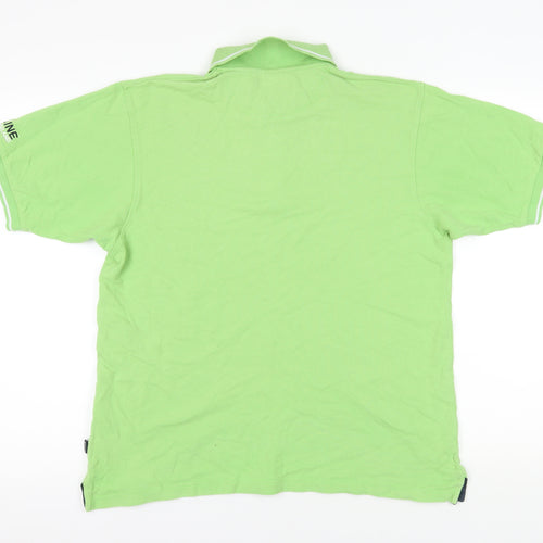 Maine Green Polo Shirt M Men Short Sleeve Cotton Casual