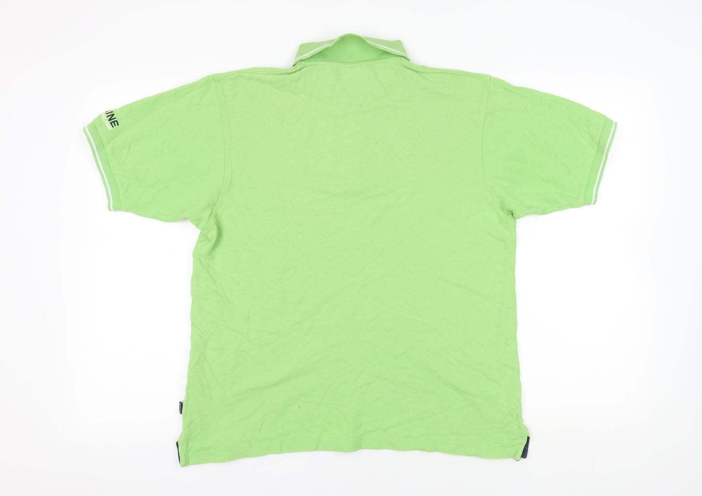 Maine Green Polo Shirt M Men Short Sleeve Cotton Casual