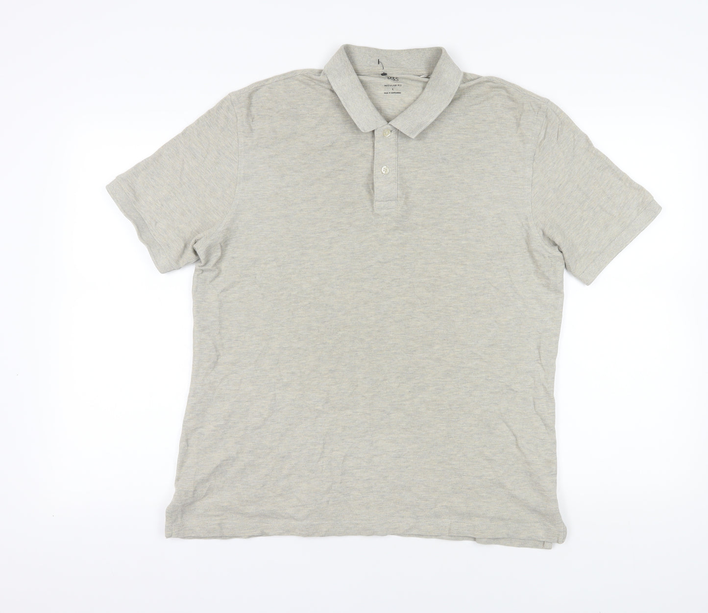 Marks and Spencer Beige Polo Shirt Large Cotton