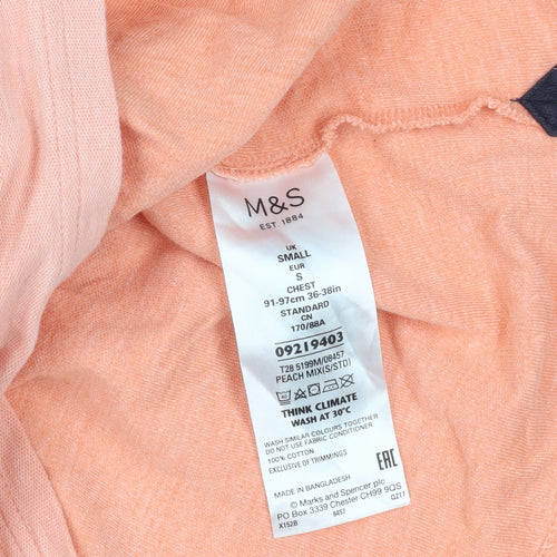 Marks and Spencer Pink Polo Shirt - Size S, Cotton