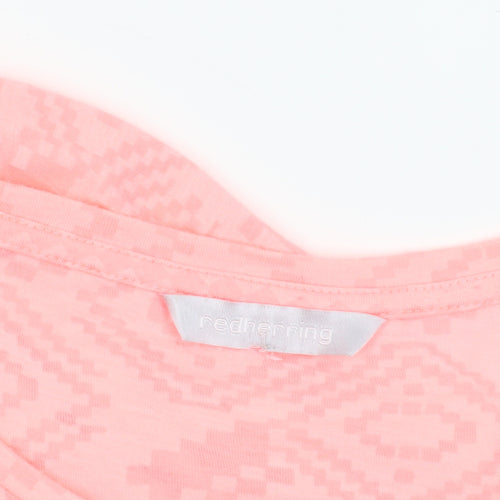 Red Herring Pink Geometric T-Shirt, M, Summer Casual