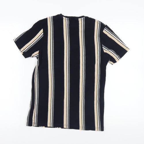 Topman XS Striped T-Shirt Black Beige