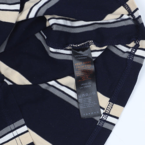 Topman XS Striped T-Shirt Black Beige