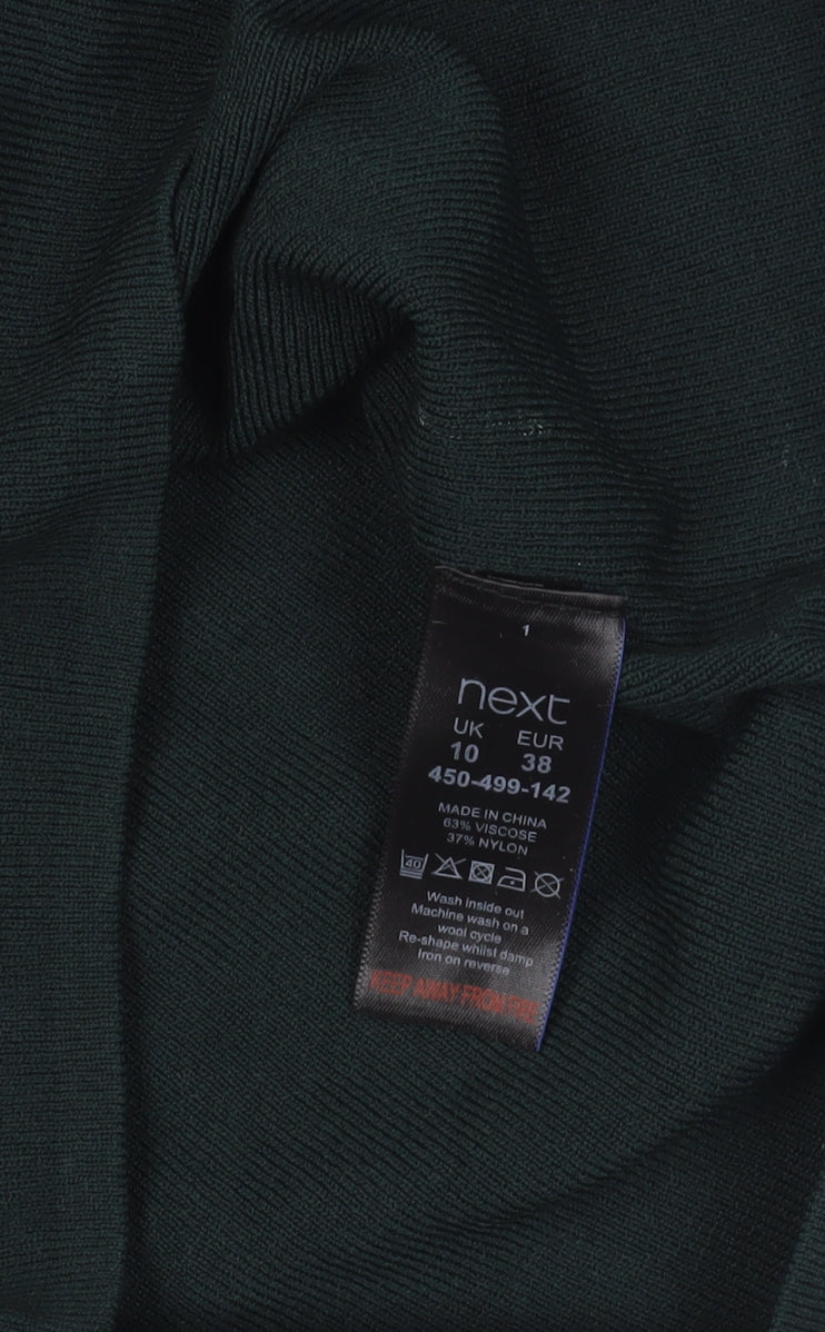 Next Green Pullover Jumper, Size 10, Mock Neck, Excellent