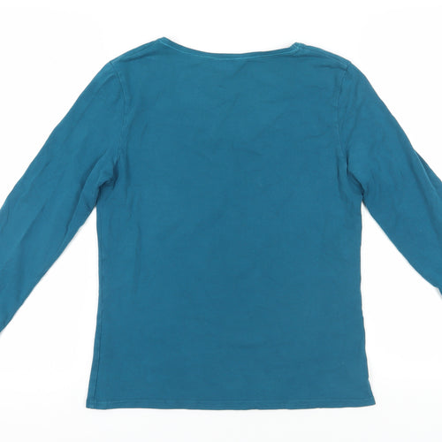 Hobbs Blue 3/4 Sleeve Cotton T-Shirt M