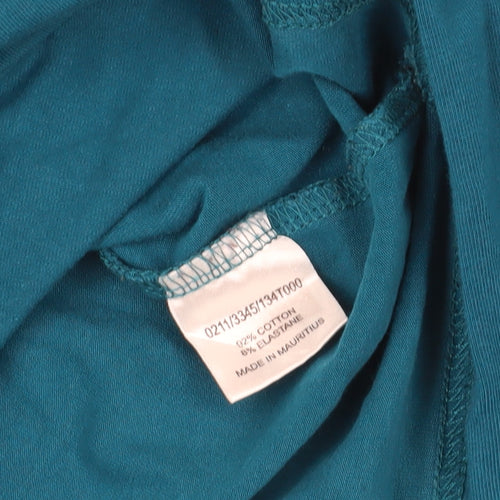 Hobbs Blue 3/4 Sleeve Cotton T-Shirt M