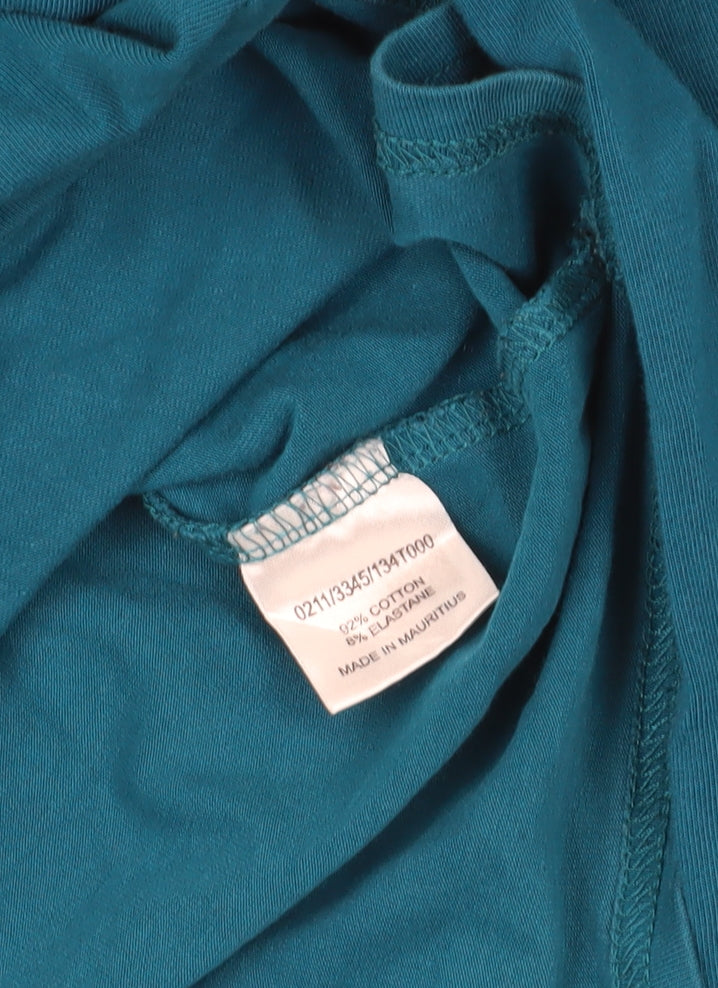 Hobbs Blue 3/4 Sleeve Cotton T-Shirt M