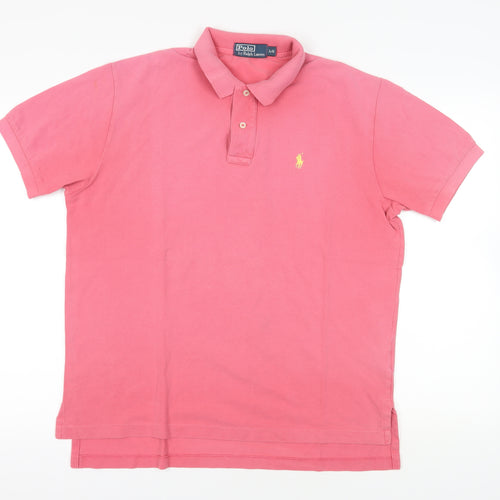 Polo Ralph Lauren Pink Polo Shirt - Size L, Casual Cotton