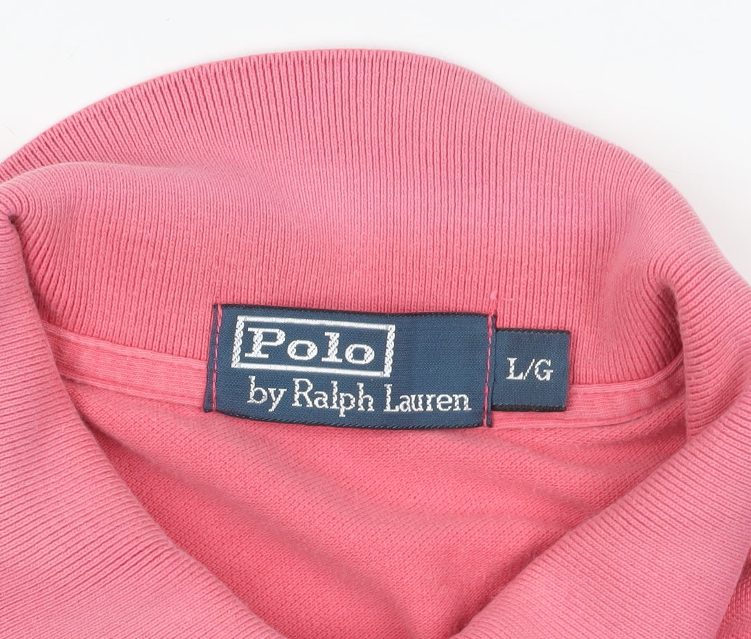 Polo Ralph Lauren Pink Polo Shirt - Size L, Casual Cotton