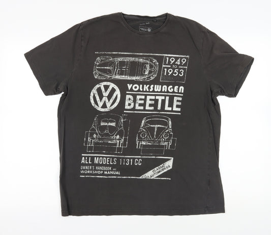 Volkswagen Black Graphic Print Men's T-Shirt