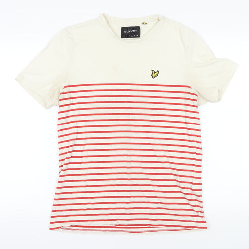 Lyle & Scott Beige Red Striped T-Shirt Size L