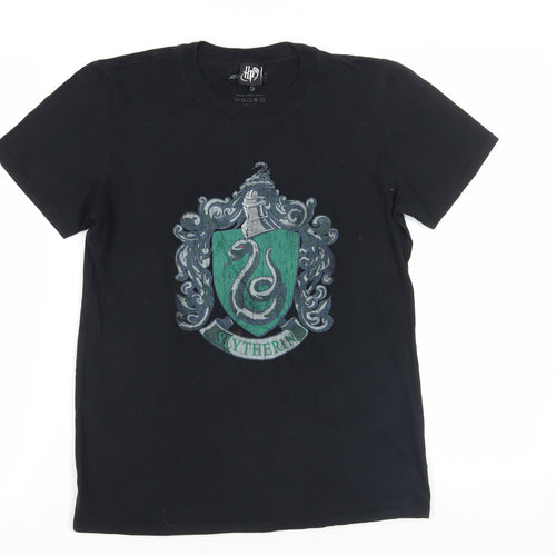 Absolute Cult Slytherin Black T-Shirt, Size S, 100% Cotton